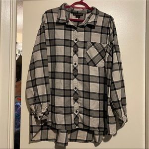 L&L BLACK&WHITE FLANNEL SHIRT